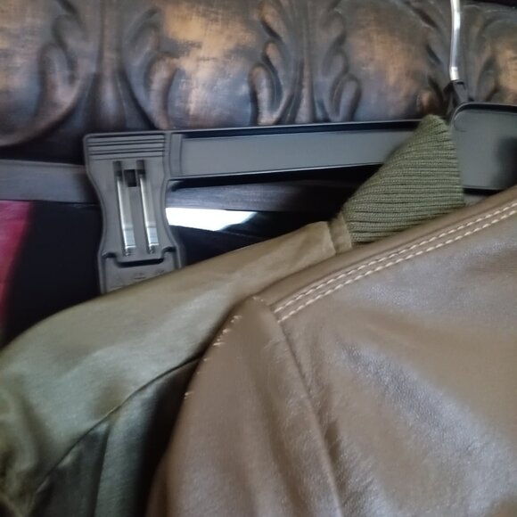 Women's Vegan Leather Military Style Jacket in Rich Green - Picture 11 of 13